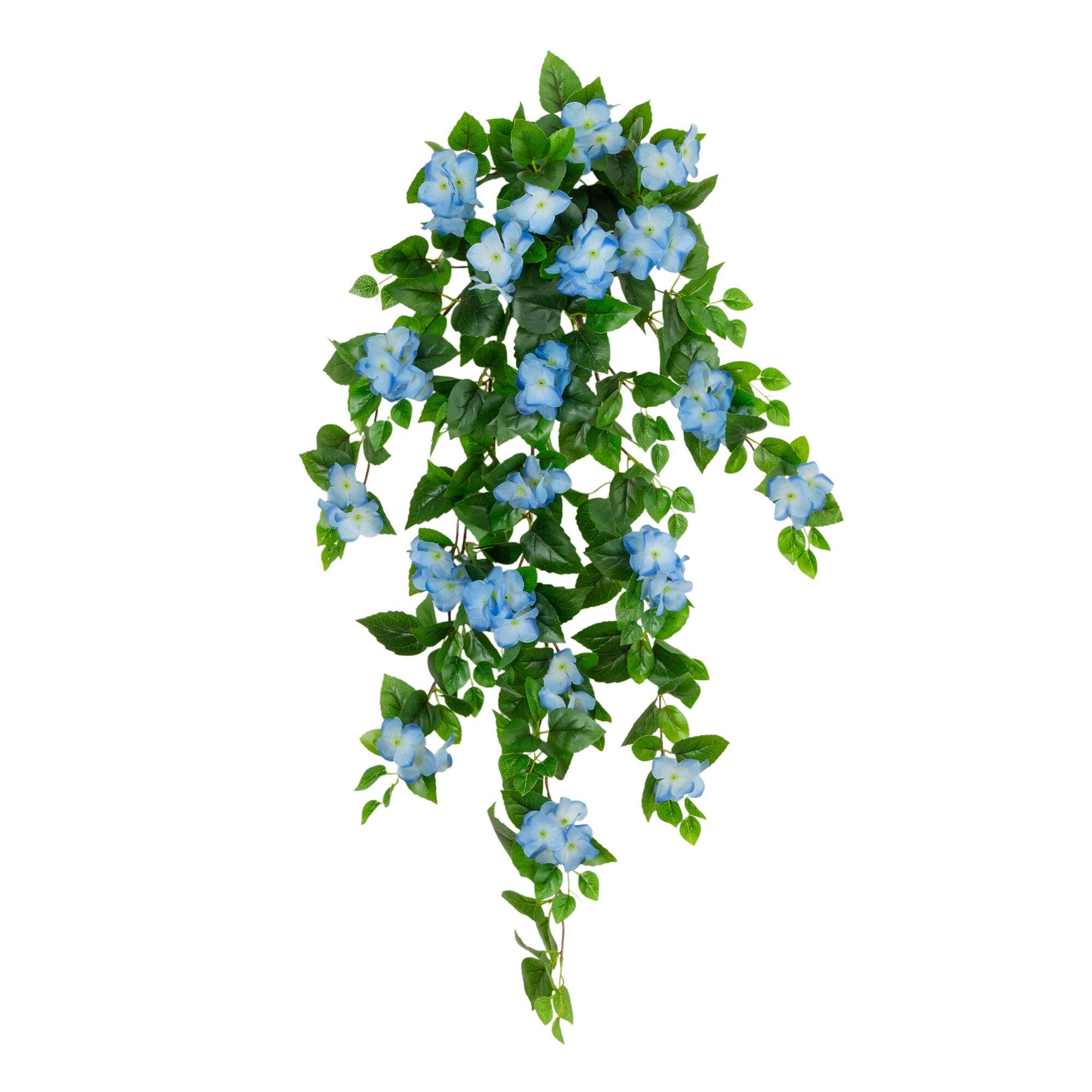 41" UV Resistant Artificial Hydrangea Hanging Plants
